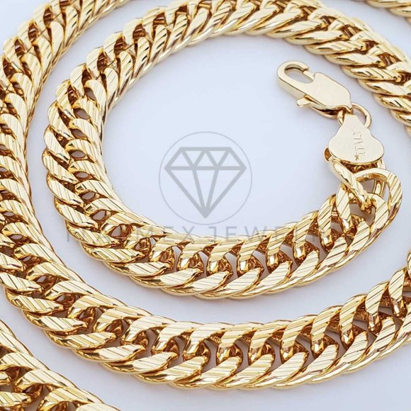 18K Gold Plated 9mm/24" Cuban Double Link Chain - Picture 3 of 8